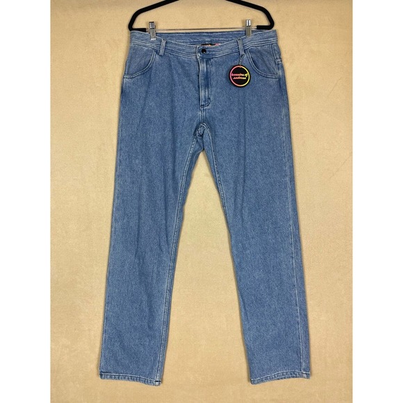 Warriors Of Radness Mens 36 Jeans Straight Leg Regular Fit Mid Rise Blue NWT